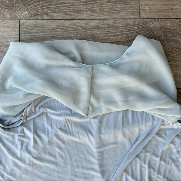 Michel Studio Light Blue Off The Shoulder Stretchy Top - Picture 12 of 14